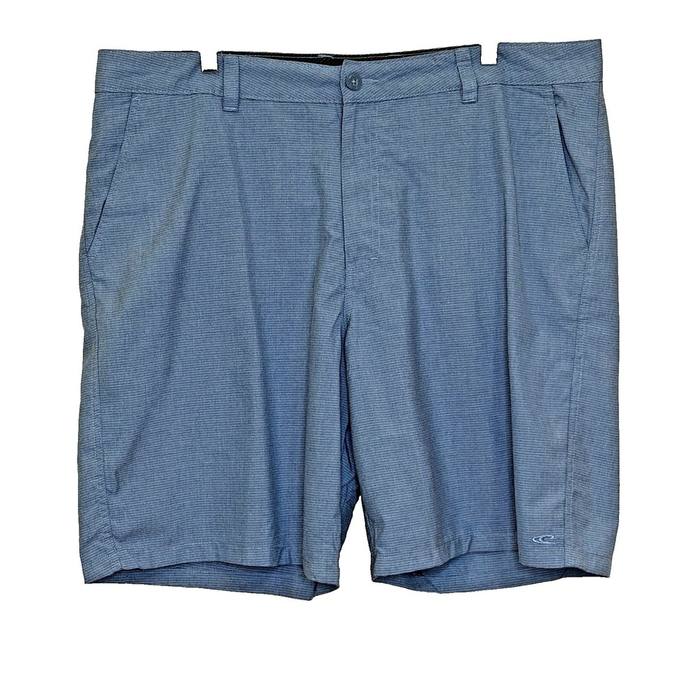 O'Neill Chino Shorts Mens Size 40 Light Blue Pin Stripe Flat Front Preppy - Picture 1 of 7